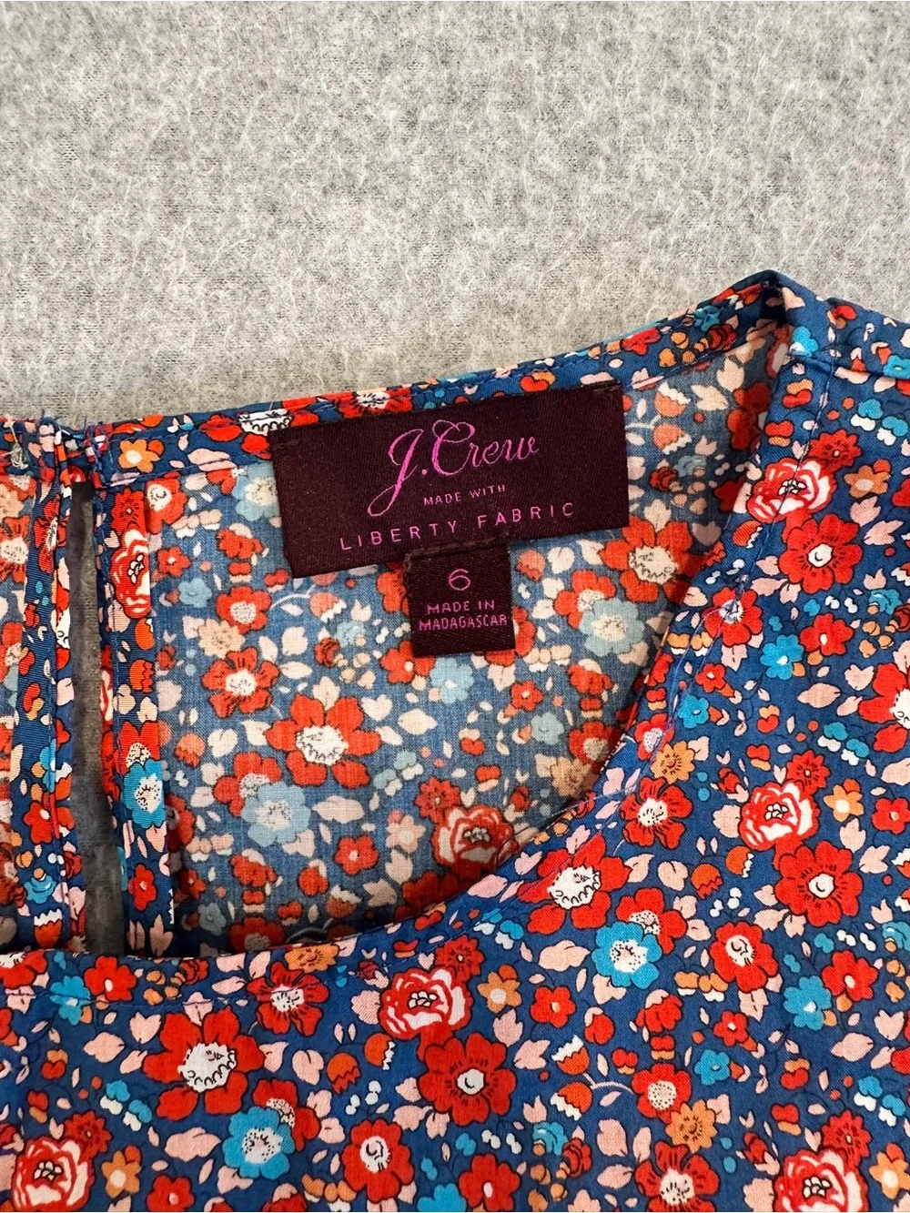 J. Crew Red Floral Sleeveless Top